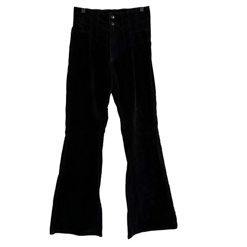 Free People We the Free Corduroy Flare Pants High Rise Black 32L - 30